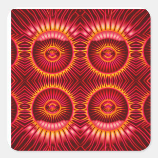 Oranje & Rode Energiesferen Patroon Vierkante Sticker