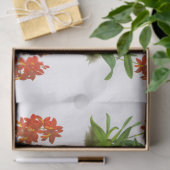 Oranje rode, exotische, orchidee ventilatorontkopp tissuepapier (Geschenk)
