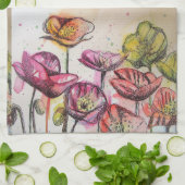 Oranje rode gele maffia Waterverf theedoeken (Gevouwen)