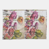 Oranje rode gele maffia Waterverf theedoeken (Horizontaal)