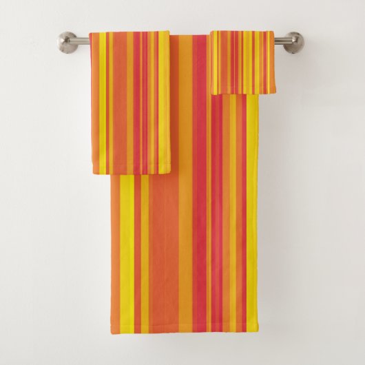 Oranje rode gele strepen bad handdoek (Insitu)