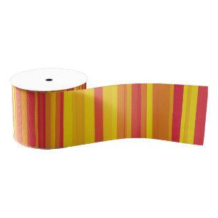 Oranje rode gele strepen grosgrain lint
