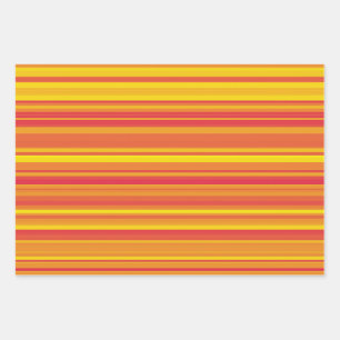 Oranje rode gele strepen inpakpapier vel