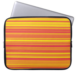 Oranje rode gele strepen laptop sleeve