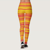 Oranje rode gele strepen leggings (Achterkant)