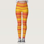 Oranje rode gele strepen leggings<br><div class="desc">Oranje rode gele strepen Leggings</div>