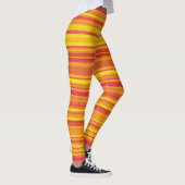 Oranje rode gele strepen leggings (Rechts)