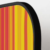 Oranje rode gele strepen pickleball paddle (Links Detail)