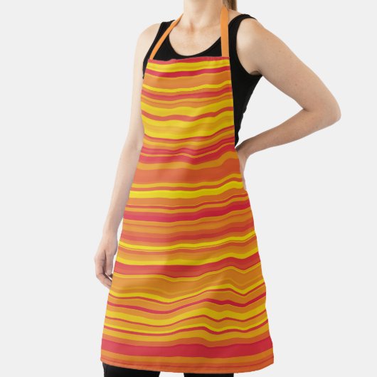 Oranje rode gele strepen schort (Insitu)