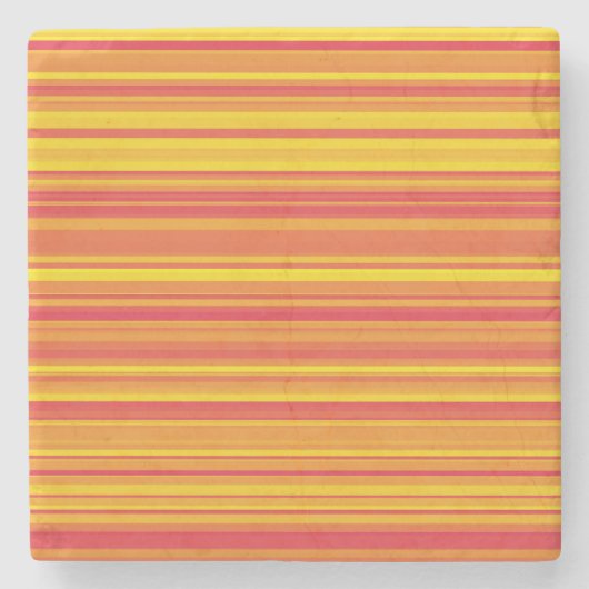 Oranje rode gele strepen stenen onderzetter (Voorkant)