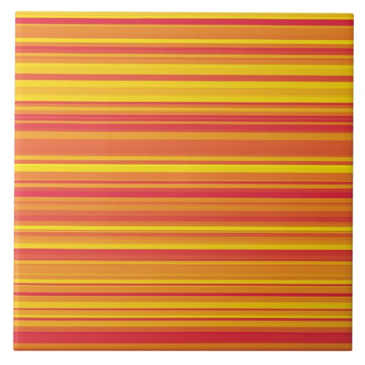 Oranje rode gele strepen tegeltje (Voorkant)