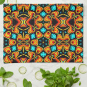 Oranje rode gepatenteerde keukenhanddoek (Gevouwen)