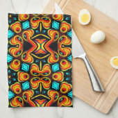 Oranje rode gepatenteerde keukenhanddoek (Quarter Fold)