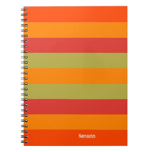 Oranje rode groene gestreepte gepersonaliseerde yo notitieboek (Voorkant)