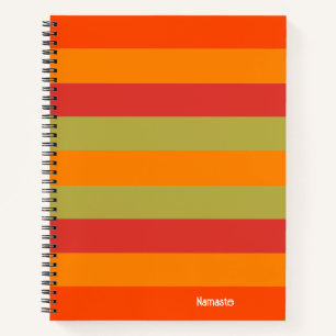 Oranje rode groene gestreepte gepersonaliseerde yo notitieboek