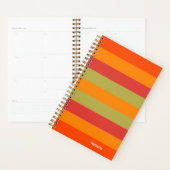 Oranje rode groene gestreepte gepersonaliseerde yo planner (Display)