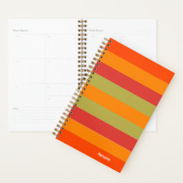 Oranje rode groene gestreepte gepersonaliseerde yo planner