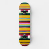 Oranje rode groenen, gestreept patroon persoonlijk skateboard (Voorkant)