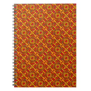 Oranje & Rode Hand Getekend Patroon Notitieboek