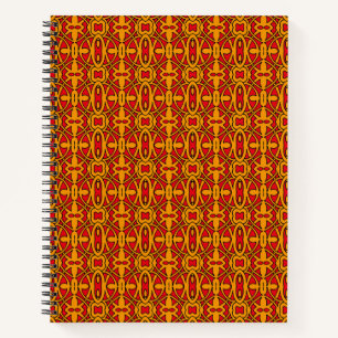Oranje & Rode Hand Getekend Patroon Notitieboek