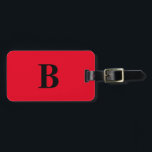 Oranje Rode Heldere Kleurrijke Monogram Naam Aange Bagagelabel<br><div class="desc">Monogrammed initiaal en ook persoonlijke gegevens zoals naam,  adres,  telefoonnummer en e-mail die u allemaal kunt bewerken. Ontworpen met aantrekkelijke effen oranje kleur achtergrond,  kunt u de kleur veranderen als u dat wenst. Cool reiscadeau idee voor hem of haar.</div>