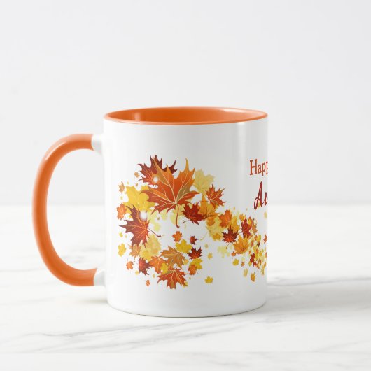 Oranje-rode herfstbladeren Koffie Mok (Links)