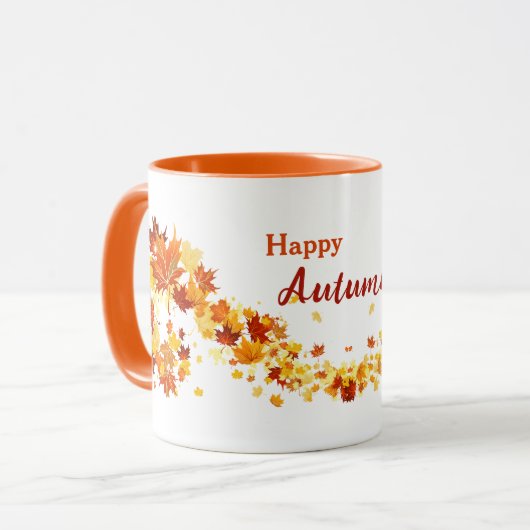 Oranje-rode herfstbladeren Koffie Mok (Voorkant links)