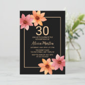 Oranje rode herfstflora elke leeftijd zwart Verjaa Kaart (Staand voorkant)