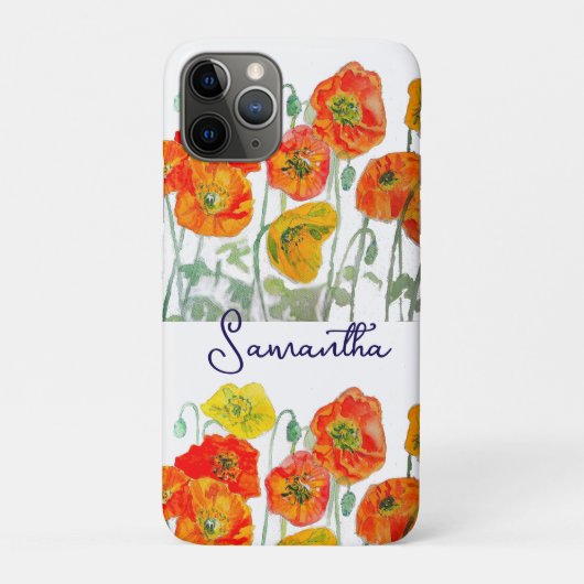 Oranje Rode Klaproos Bloem Patroon Meisjes Case-Mate iPhone Case (Achterkant)