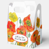 Oranje Rode Klaproos Bloem Patroon Waterverf Trouw Bedankdoosjes (Open)