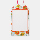 Oranje Rode Klaproos Bloem Patroon Waterverf Trouw Cadeaulabel (Achterkant)