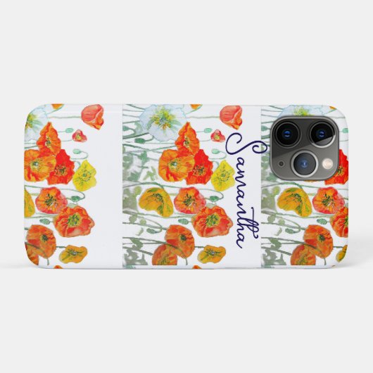 Oranje Rode Klaproos Bloempatroon Dank je wel Case-Mate iPhone Case (Achterkant (horizontaal))