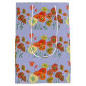 Oranje Rode Klaprozen Mauve Paarse Aquarel Medium Cadeauzakje (Achterkant)