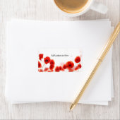 Oranje rode klaprozen op wit etiket (Insitu)