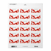 Oranje rode klaprozen op wit etiket (Full Sheet)