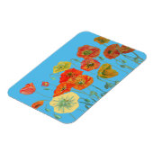 Oranje rode klaprozen watercolor verjaardagsmagnee magneet (Linkerzijde)