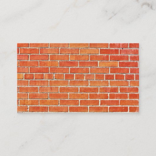 Oranje rode kleine bakstenen muurprint visitekaartje (Voorkant)