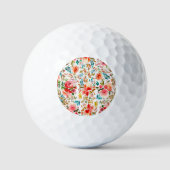 Oranje rode kleurrijke roos bloemenzomer golfballen (Voorkant)