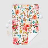 Oranje rode kleurrijke roos bloemenzomer golfhanddoek (Insitu)