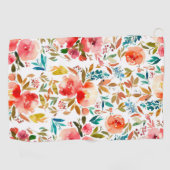 Oranje rode kleurrijke roos bloemenzomer golfhanddoek (Horizontaal)