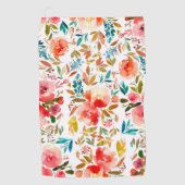 Oranje rode kleurrijke roos bloemenzomer golfhanddoek (Voorkant)