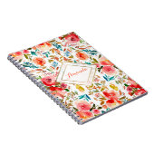 Oranje rode kleurrijke roos bloemenzomer notitieboek (Rechterzijde)