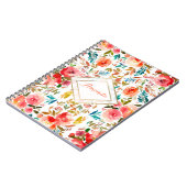 Oranje rode kleurrijke roos bloemenzomer notitieboek (Linkerzijde)