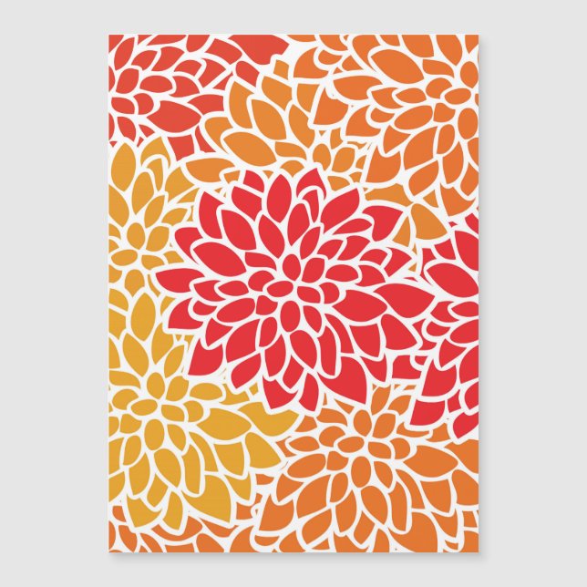 Oranje rode kleurrijke Vintage 60s Bloem (Voorkant)