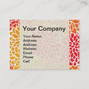 Oranje rode kleurrijke Vintage 60s Bloem Visitekaartje