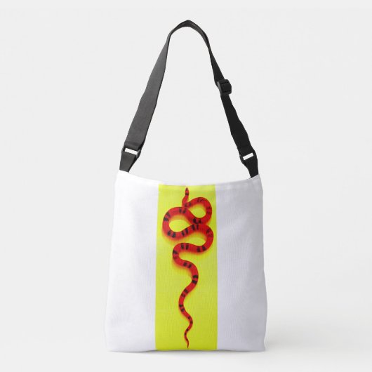 oranje/rode koraalslang crossbody tas (Voorkant)