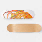 Oranje Rode Kraken Octopus Ink Art Dance Persoonlijk Skateboard (Horizontaal)