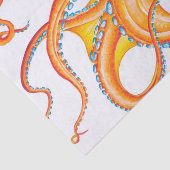 Oranje Rode Kraken Octopus Ink Art Dance Tissuepapier (Detail)