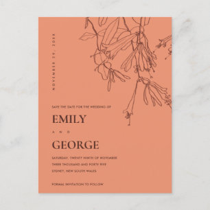 ORANJE RODE LIJNTEKSTROOM BEWAREN DE DATUM AANKONDIGINGSKAART