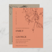 ORANJE RODE LIJNTEKSTROOM BEWAREN DE DATUM AANKONDIGINGSKAART (Voorkant / Achterkant)